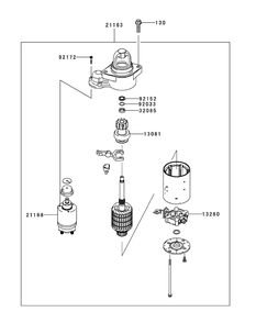 Fx1000v-As00 Starter Diagram and Parts List for M72-KW 53AI8CTZ750-37HP-OHV Cub Cadet Lawn Tractor